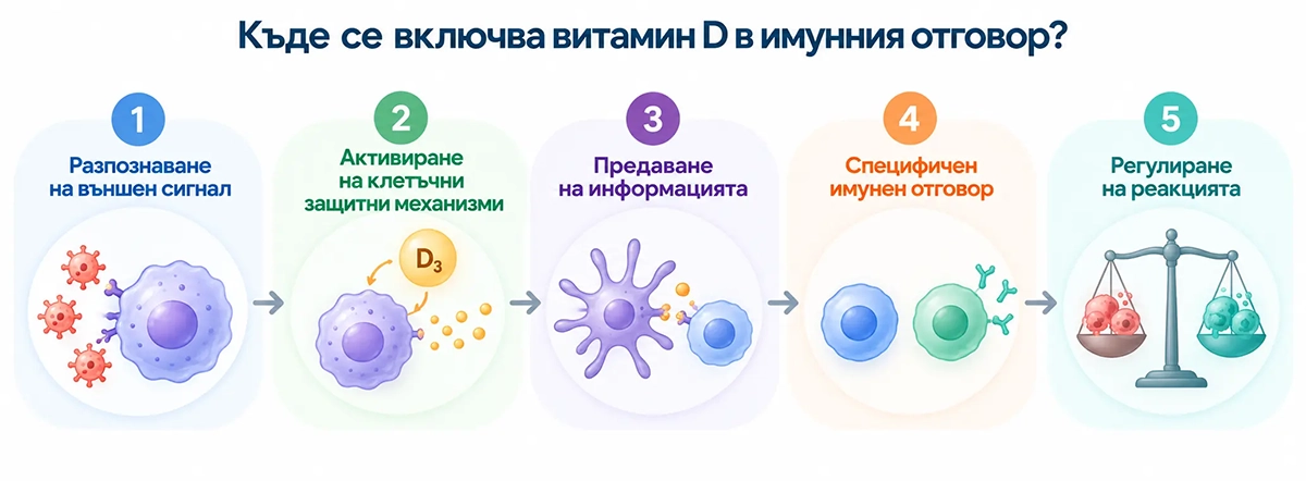 как се включва витамин D в имунния отговор